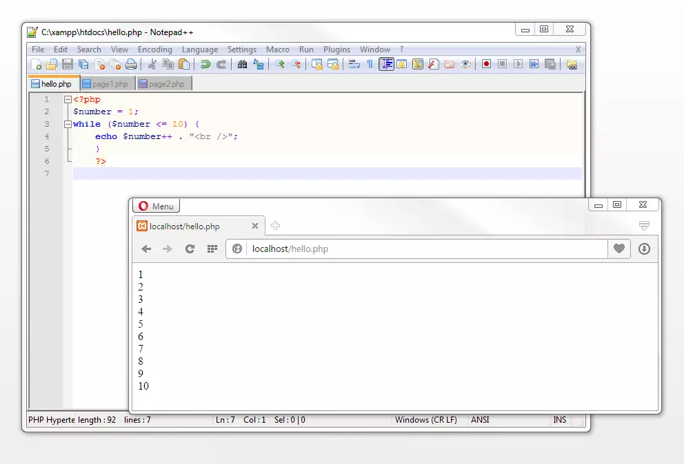 The script counts to 10 and then breaks off Afbeelding: The script counts to 10 and then breaks off