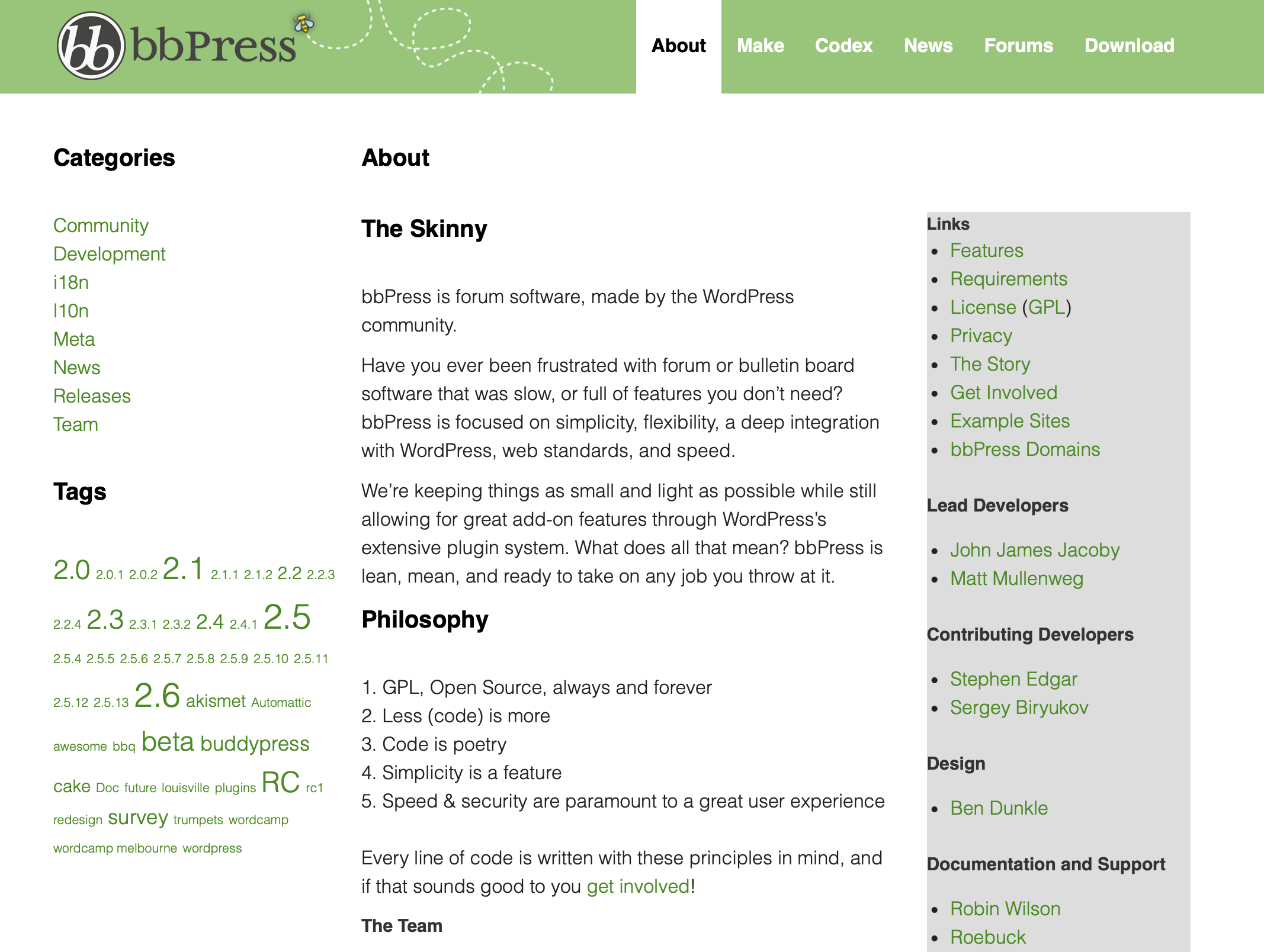 Site do plugin WordPress bbPress Imagem: Site do plugin WordPress bbPress