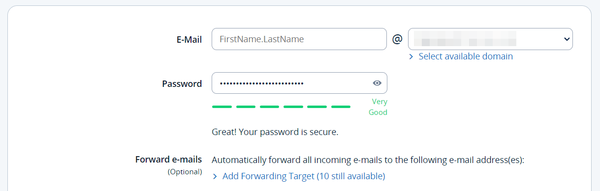 Criando um endereço de e-mail para o Yahoo Mail na conta de cliente IONOS Imagem: Criando um endereço de e-mail para o Yahoo Mail na conta de cliente IONOS