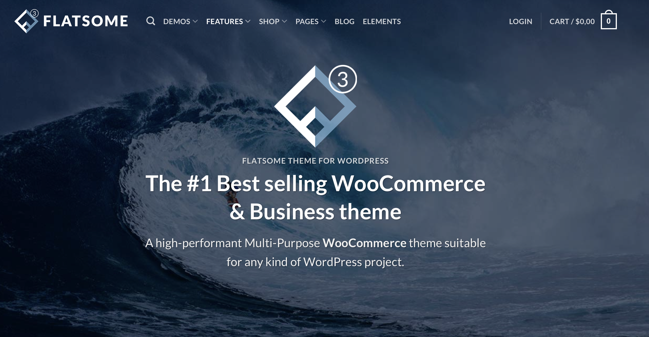 Página inicial do tema WooCommerce Flatsome Imagem: Página inicial do tema WooCommerce Flatsome