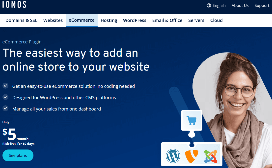 Captura de tela do plugin WP para e-commerce da IONOS: IONOS eCommerce Plugin Imagem: Captura de tela do plugin WP para e-commerce da IONOS: IONOS eCommerce Plugin