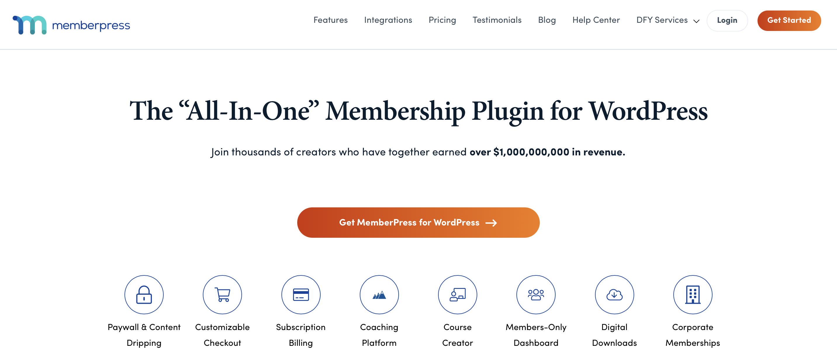 Site do plugin WordPress MemberPress Imagem: Site do plugin WordPress MemberPress