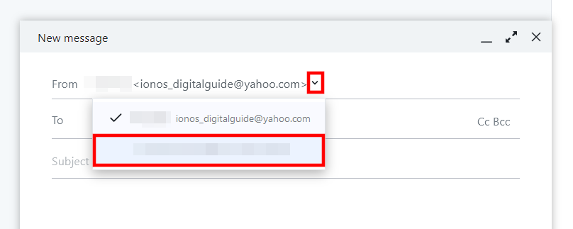 Selecionar endereço de envio no Yahoo Mail Imagem: Selecionar endereço de envio no Yahoo Mail