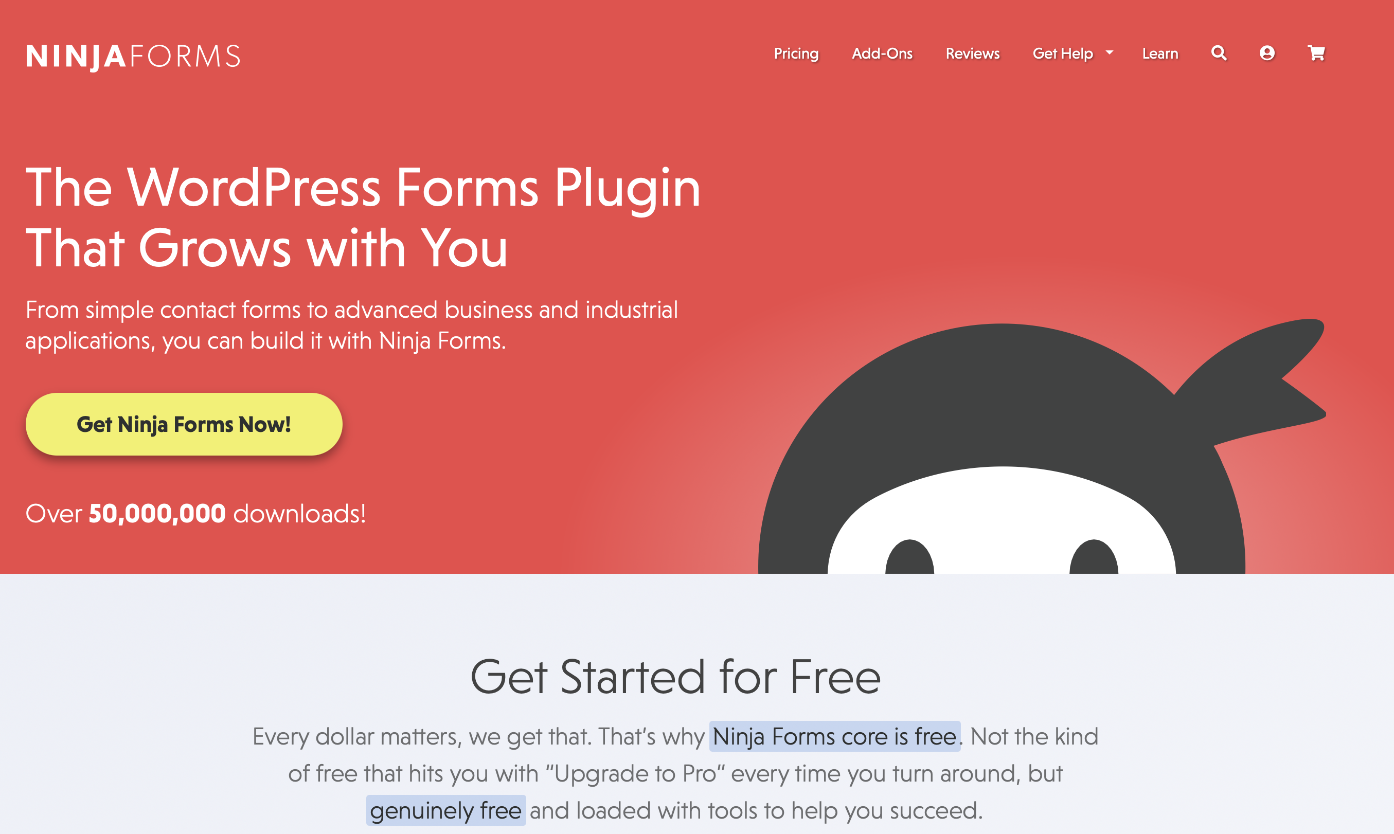 Site do plugin WordPress Ninja Forms Imagem: Site do plugin WordPress Ninja Forms