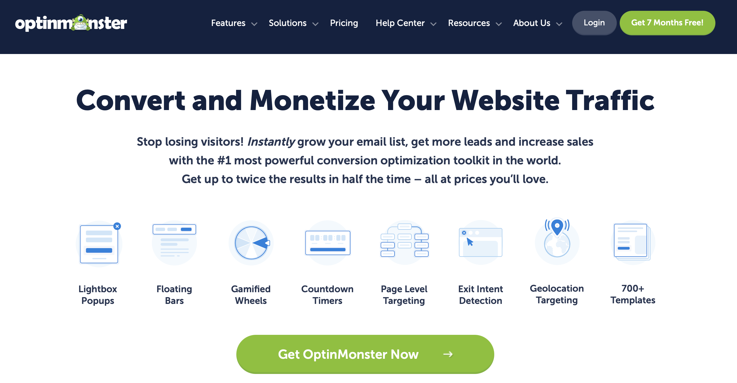 Site do plugin WordPress OptinMonster Imagem: Site do plugin WordPress OptinMonster