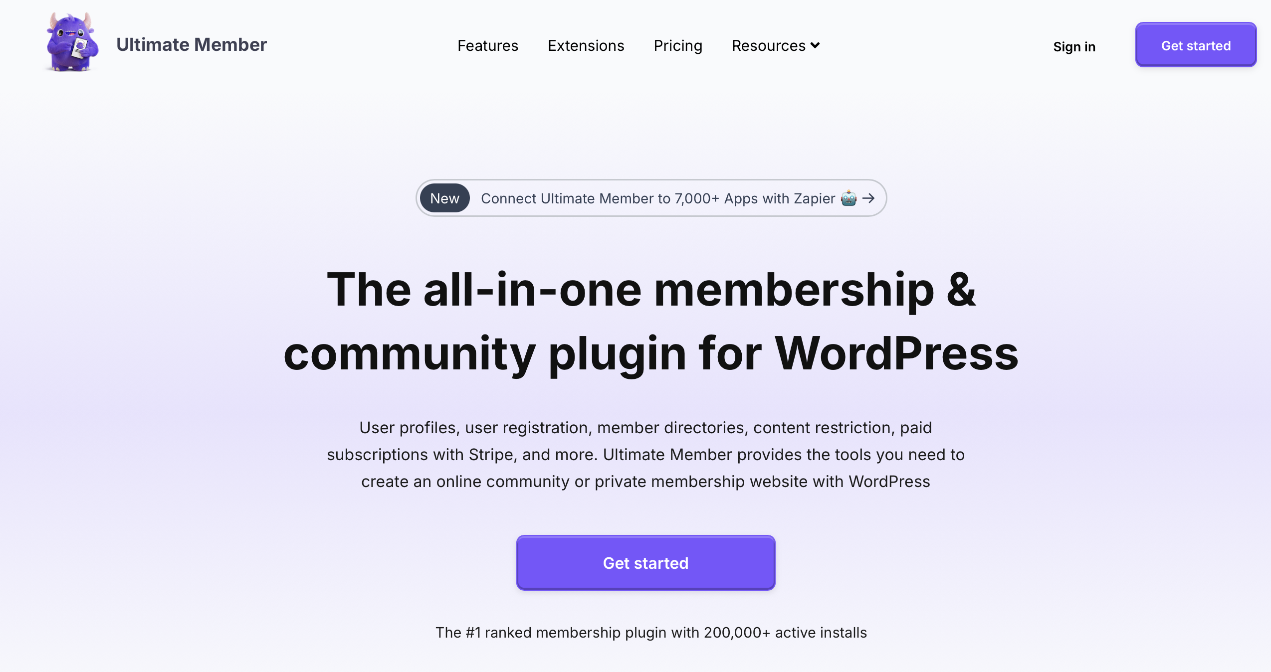 Site do plugin WordPress Ultimate Member Imagem: Site do plugin WordPress Ultimate Member