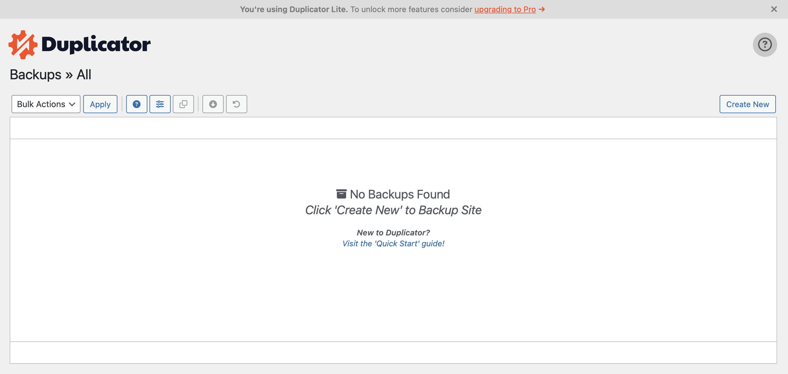 Primeiro passo para criar um backup com o plugin Duplicator Imagem: Primeiro passo para criar um backup com o plugin Duplicator
