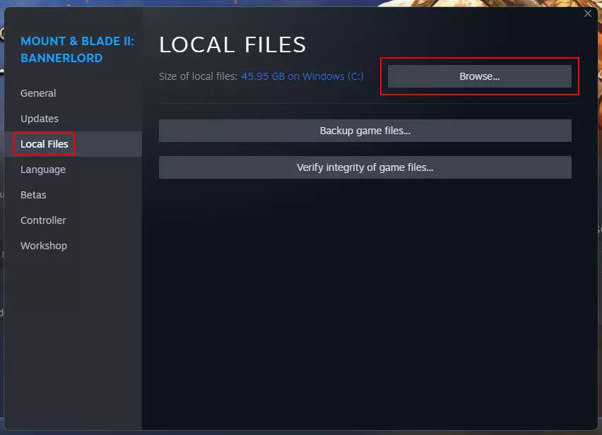 Steam: Open the folder with the server files for Mount & Blade 2 Steam: Open the folder with the server files for Mount & Blade 2