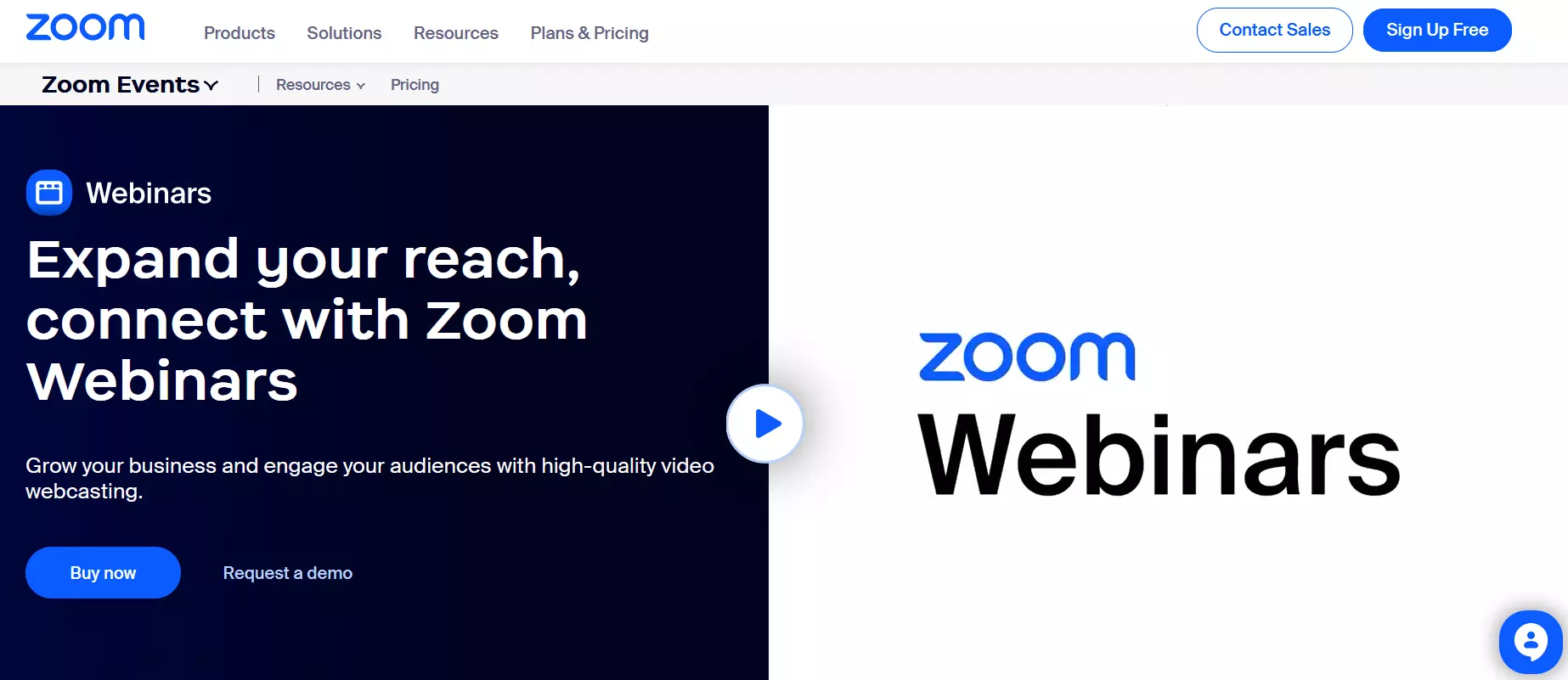 O site do Zoom Webinars O site do Zoom Webinars