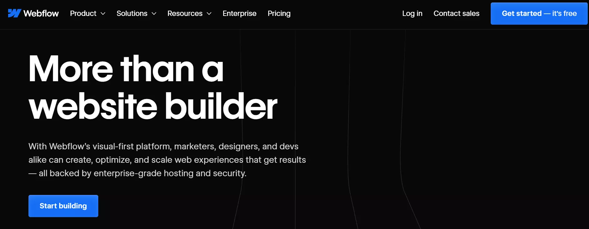 Página de destino do construtor de sites Webflow Imagem: Página de destino do construtor de sites Webflow