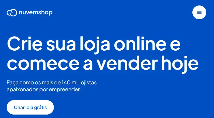 Captura de tela do criador de sites Nuvemshop Imagem: Captura de tela do criador de sites Nuvemshop