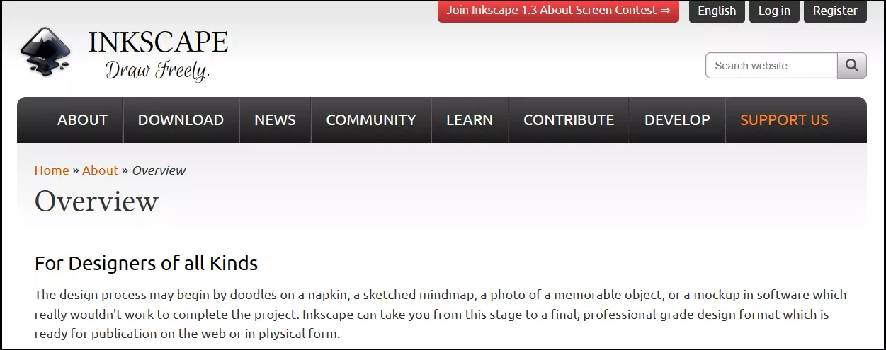 Alt-Text: Site do Inkscape Alt-Text: Site do Inkscape