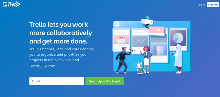 Site do aplicativo web Trello Site do aplicativo web Trello