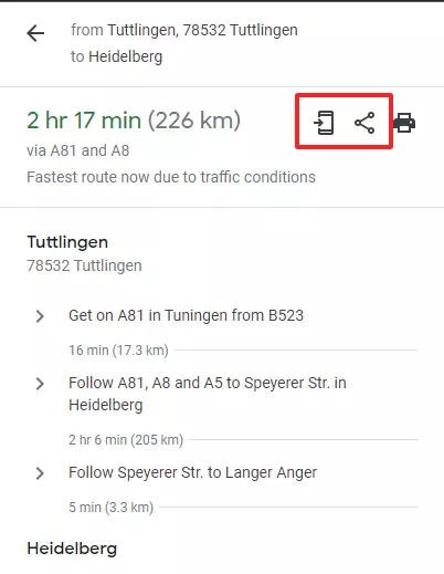 Captura de tela do recurso de compartilhamento no Google Maps Captura de tela do recurso de compartilhamento no Google Maps