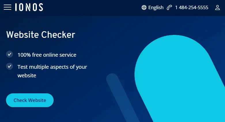 Imagem: Captura de tela do IONOS Website Checker