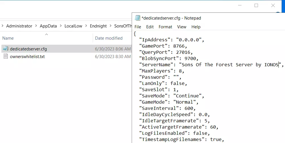 Servidor Sons of the Forest: dedicatedserver.cfg Servidor Sons of the Forest: dedicatedserver.cfg