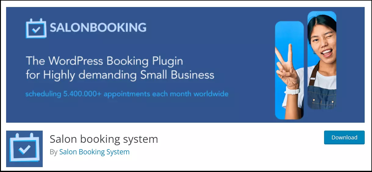 Uma visualização do plugin Salon Booking System no WordPress.org Uma visualização do plugin Salon Booking System no WordPress.org