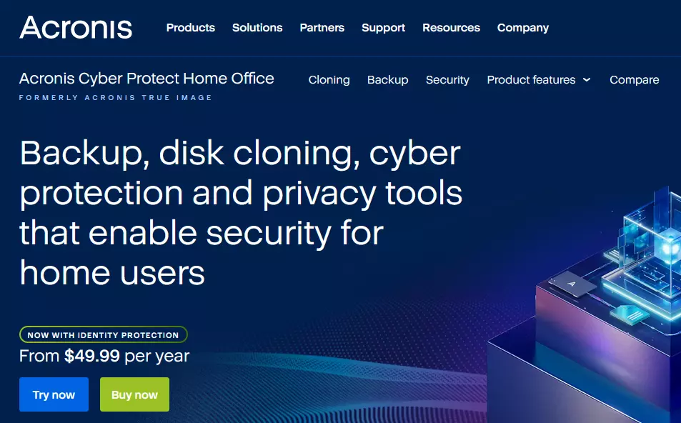 Acronis website screenshot Acronis website screenshot