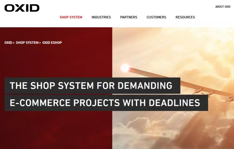 Site da plataforma de e-commerce OXID eShop Site da plataforma de e-commerce OXID eShop