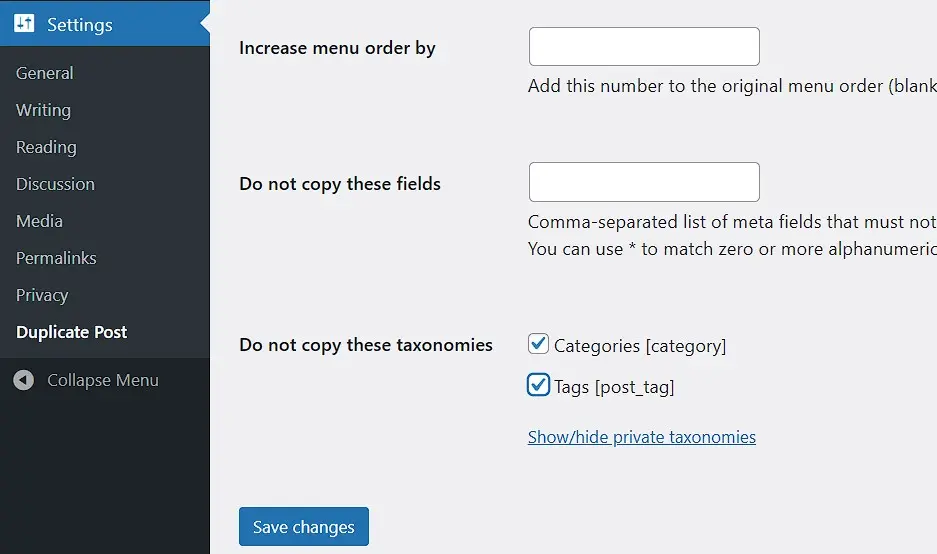 Configurações do Yoast Duplicate Post Imagem: Configurações do Yoast Duplicate Post
