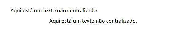 Exemplo de texto centralizado em HTML Imagem: Exemplo de texto centralizado em HTML
