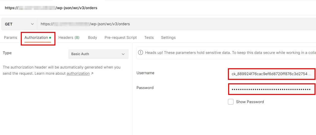 Imagem: Captura de tela da página Authorization (Autorização) no Postman