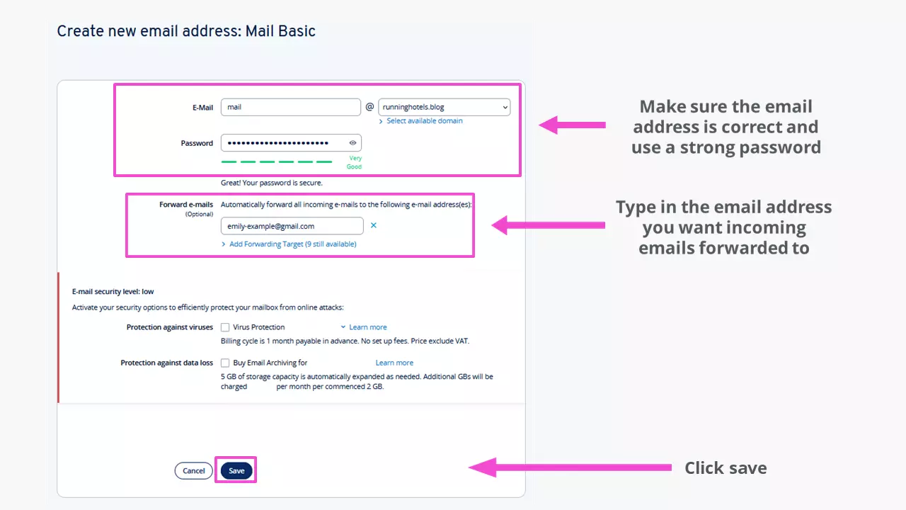 Configurando a conta de e-mail Mail Basic Configurando a conta de e-mail Mail Basic