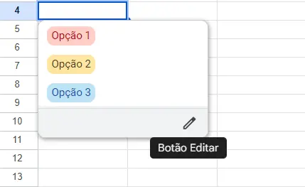Itens de uma lista suspensa do Google Sheets Imagem: Itens de uma lista suspensa do Google Sheets