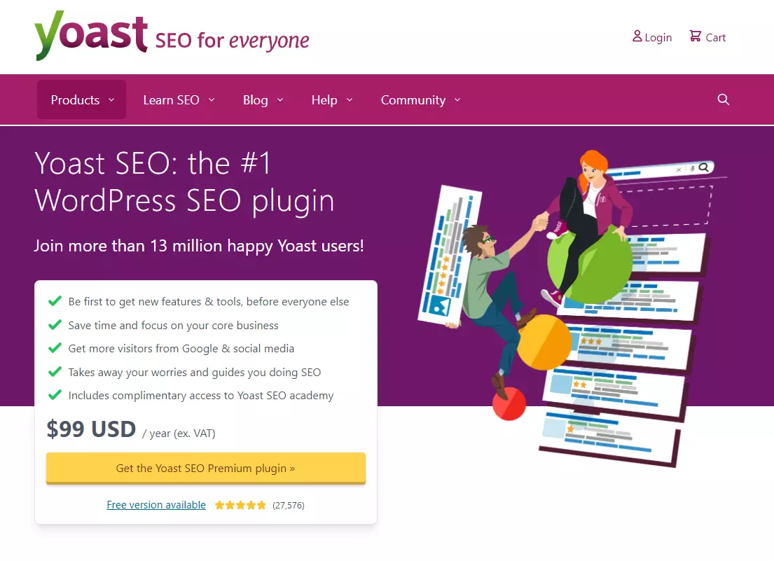 Homepage do Yoast Homepage do Yoast