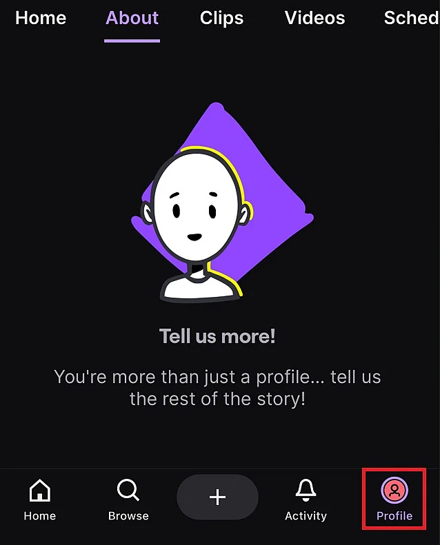 Foto de perfil no aplicativo da Twitch Imagem: Foto de perfil no aplicativo da Twitch