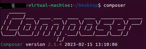 Terminal após executar o comando “composer” Terminal após executar o comando “composer”