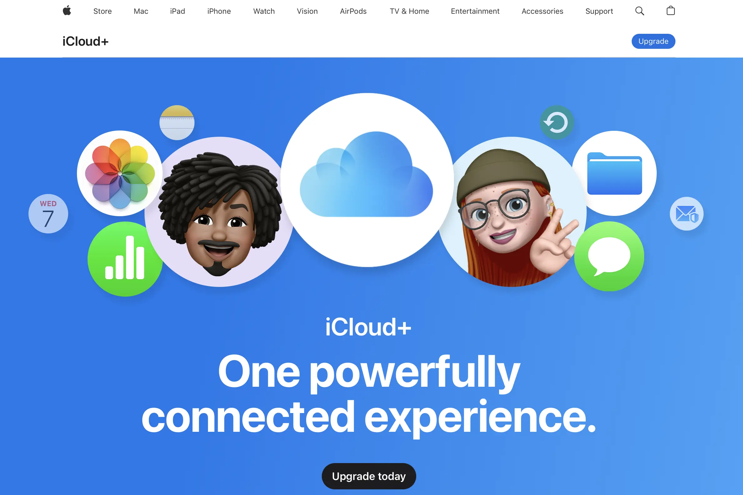 Captura de tela da página de apresentação do iCloud Imagem: Captura de tela da página de apresentação do iCloud