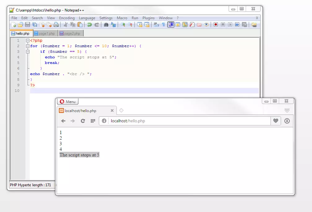 for loop with break for loop with break