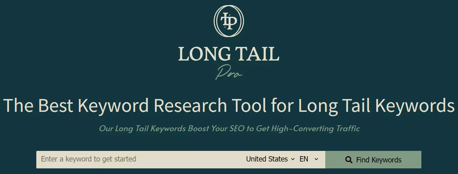 Homepage do Long Tail Pro Homepage do Long Tail Pro