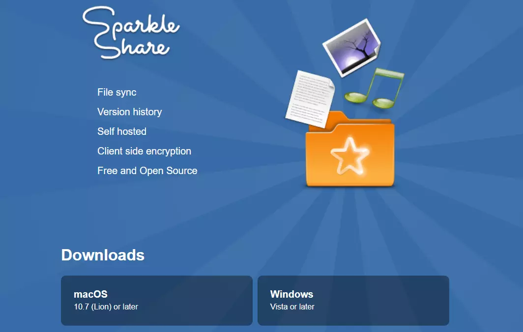 Site do SparkleShare Site do SparkleShare