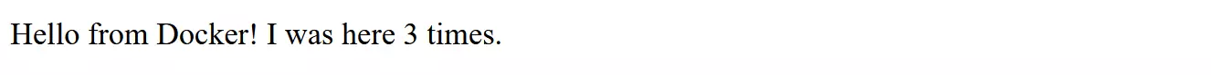 Imagem: Aplicativo Docker Compose: texto de boas-vindas modificado