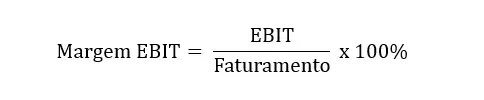 Imagem: Fórmula para calcular margem EBIT
