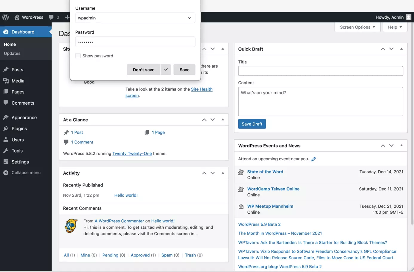 Salve suas credenciais de login WordPress em um gerenciador de senhas, como o do Firefox Imagem: Salve suas credenciais de login WordPress em um gerenciador de senhas, como o do Firefox