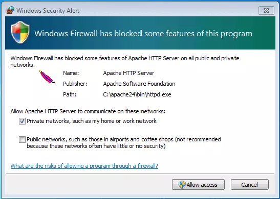 Alerta de segurança do Windows: o Firewall está bloqueando recursos do programa Imagem: Alerta de segurança do Windows: o Firewall está bloqueando recursos do programa