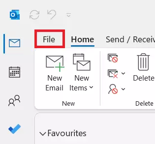 Faixa de opções do Outlook: Guia Arquivo Faixa de opções do Outlook: Guia Arquivo