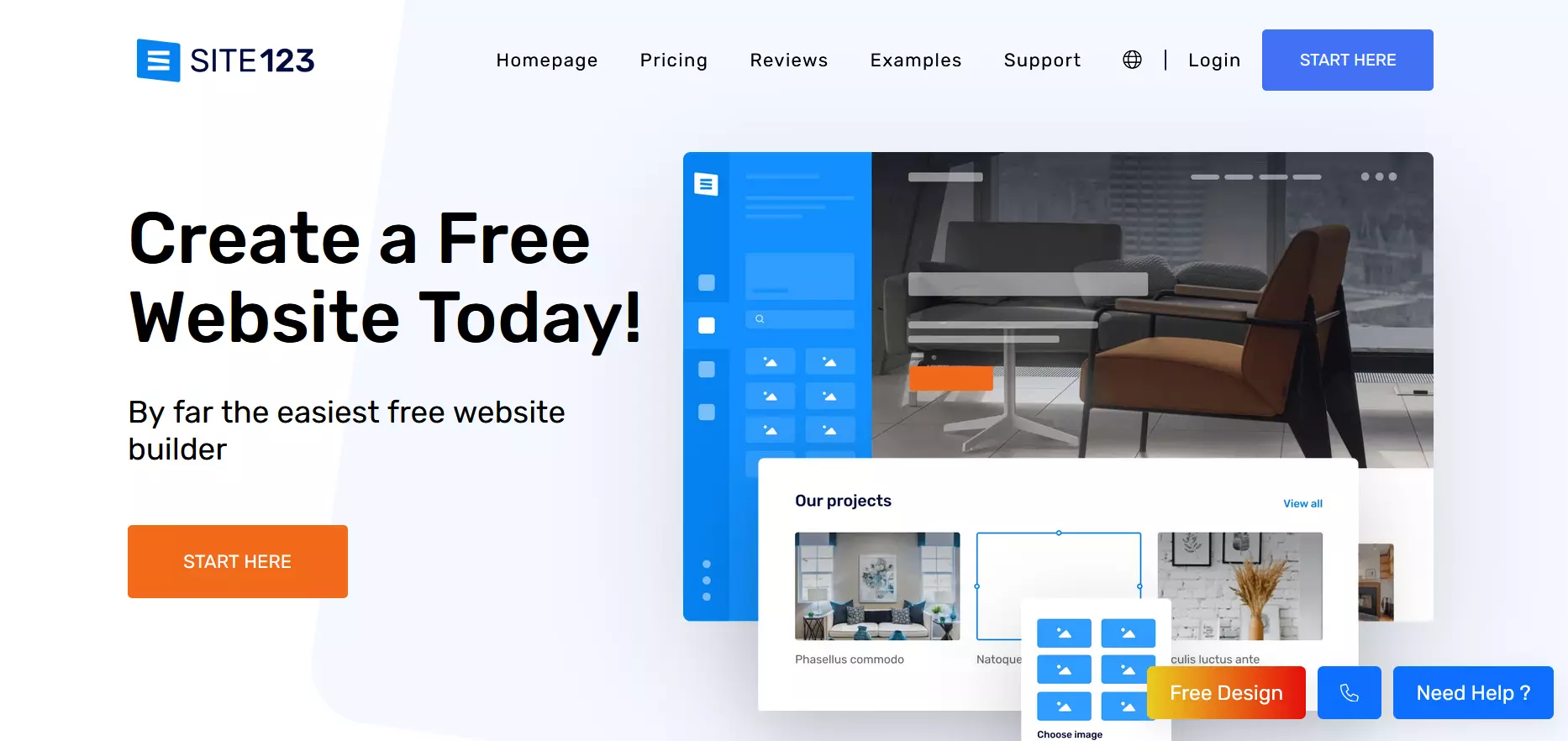 SITE123 website builder Imagem: SITE123 website builder