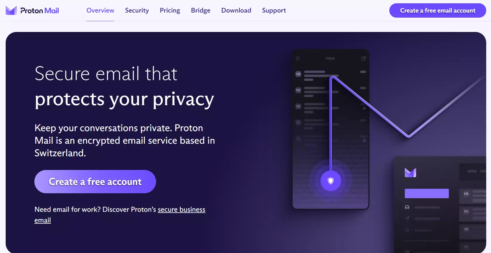 Captura de tela do ProtonMail Captura de tela do ProtonMail