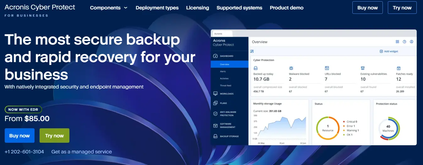 Imagem: Captura de tela do software de backup Acronis Cyber Protect Home Office