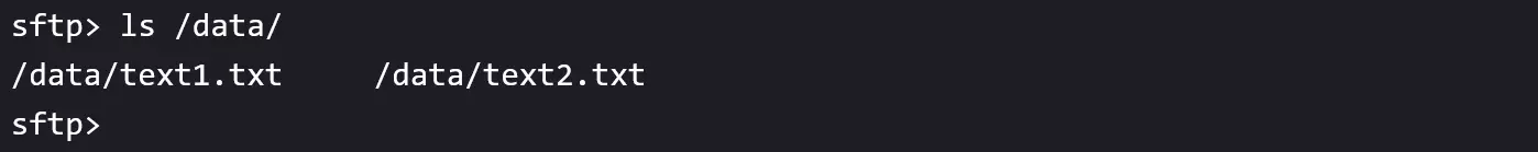 Terminal: File list on the SFTP server Imagem: Terminal: File list on the SFTP server