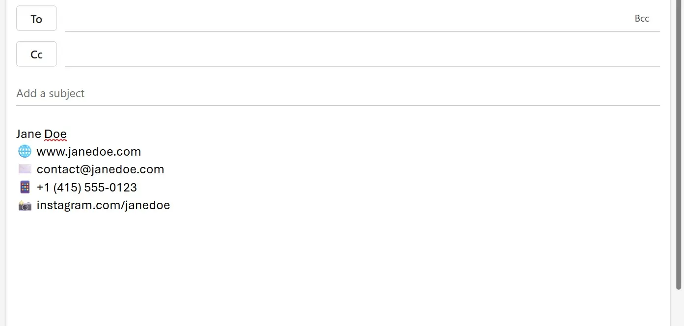 Imagem: Assinatura de e-mail privado