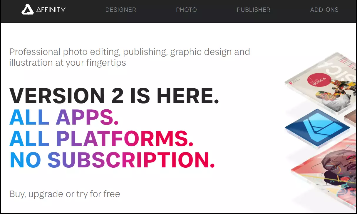 Site do Affinity Designer Site do Affinity Designer