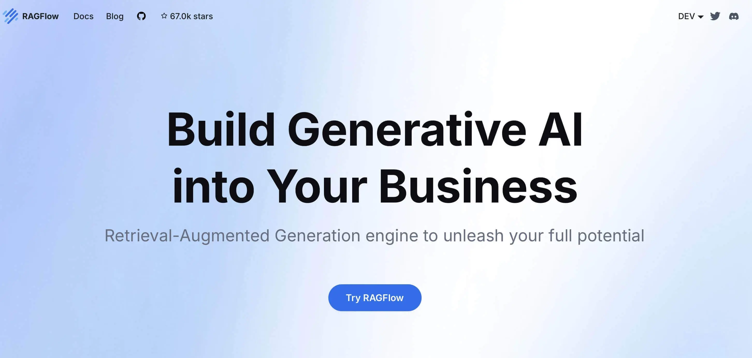 Imagem: Captura de tela do site do RAGFlow