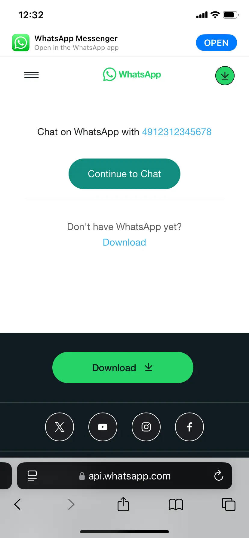 Abrir uma conversa no WhatsApp sem salvar o contato, usando o navegador Imagem: Abrir uma conversa no WhatsApp sem salvar o contato, usando o navegador