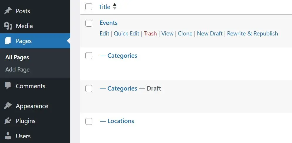 Backend do WordPress: página duplicada com Yoast Imagem: Backend do WordPress: página duplicada com Yoast