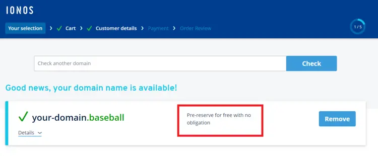 IONOS: Faça a pré-reserva de um domínio de graça IONOS: Faça a pré-reserva de um domínio de graça